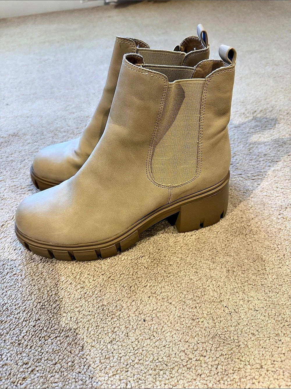 Madden Girl  Mabley Beige Chelsea Ankle Boots Brown EU 38